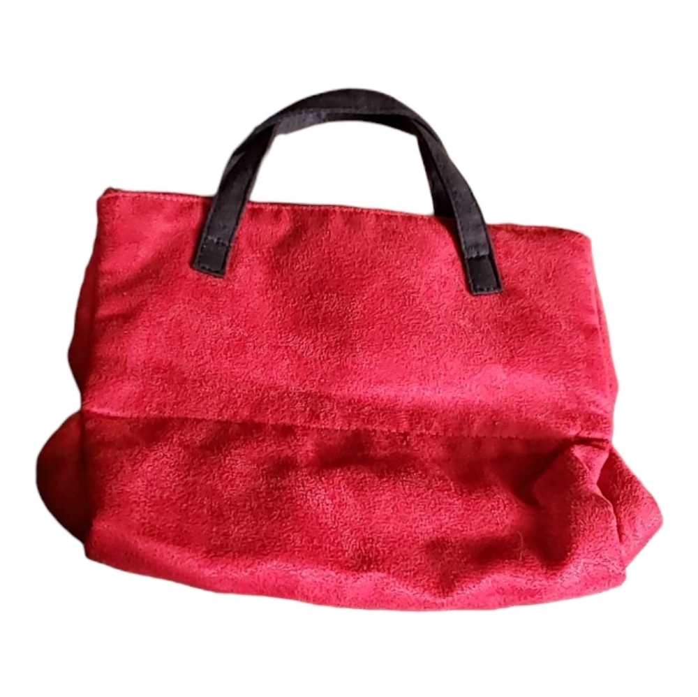 RED & BLACK Cosmetics Travel Bag With Handles Clear Inside Pockets